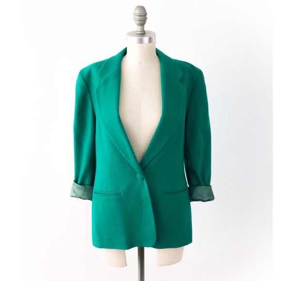 Bright Green Pendleton Blazer 100% Virgin Wool.☘️ - Picture 3 of 8